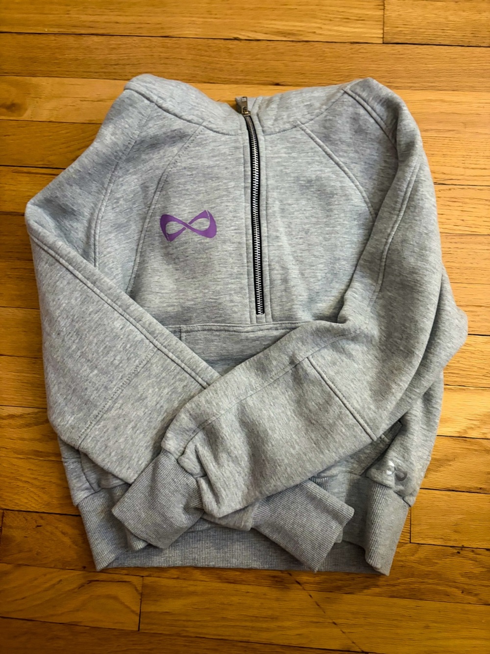 NFINITY Gray Half-Zip Hoodie with Purple Logo